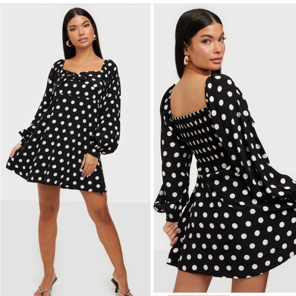 New Faithfull the Brand Isobel Sweetheart Long Sleeve Mini Dress